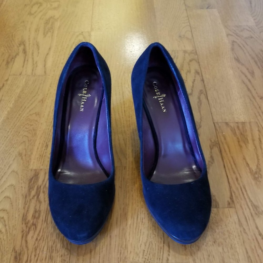 Cole Haan suede tall wedge S7.5 - Picture 3 of 13